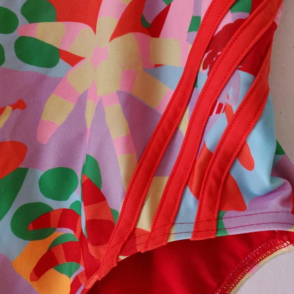 New Women's Adidas Farm Pearl Citrine One Piece Swimsuit‎ Size 12 NWT